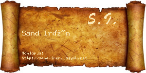 Sand Irén névjegykártya